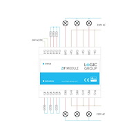 logic group LOGIC GROUP Z-Wave-baserad modul med 6 reläutgångar och 6 pu...