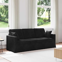 vidaXL Soffa Svart 198 x 78 x 80 cm Sammet