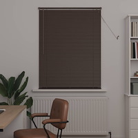 vidaXL Persienn Justerbar Mörkbrun med Mönster 150 x 100 cm PVC
