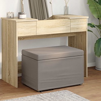 vidaXL Pall Taupe 61 x 41 x 40 cm Tyg och Konstruerat Trä