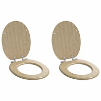 vidaXL Toalettstol 2 pcs Ljus Bambufärg 44 x 38 cm MDF-board