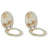 vidaXL Toalettstol 2 pcs Gul och Vit 44 x 38 cm MDF-board