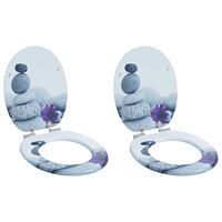 vidaXL Toalettstol 2 pcs Grå 44 x 38 cm MDF-board