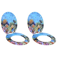 vidaXL Toalettstol 2 pcs Djupt Hav Blå 44 x 38 cm MDF-board