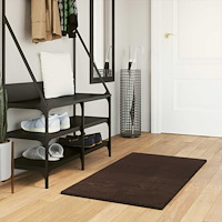 vidaXL Områdesmattor Rektangulär HUARTE Brun 110 x 60 cm Polyester