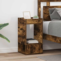 vidaXL Sidobord 2 pcs Rökt ek 30 x 30 x 56 cm Konstruerat trä