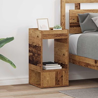 vidaXL Sidobord 2 pcs Gammalt trä 30 x 30 x 56 cm Konstruerat trä