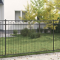 vidaXL Spetsstaket Svart 200 x 166 cm Pulverlackerat stål