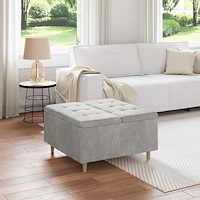 vidaXL Förvaringspall med kudde Ljusgrå 80 x 80 x 45 cm Sammet