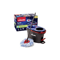 Vileda Vileda H2PrO Spin Mop Set, floor wiper black/red, with dual...