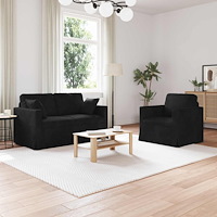 vidaXL Soffa 2 pcs Svart