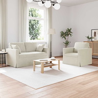 vidaXL Soffa 2 pcs Kräm