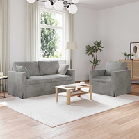 vidaXL Soffa 2 pcs Ljusgrå