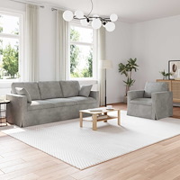 vidaXL Soffa 2 pcs Ljusgrå