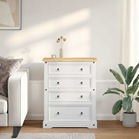 vidaXL Förvaringskistor Corona Vit 92 x 48 x 114 cm Massiv furu