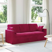 vidaXL Soffa Vinröd 198 x 78 x 80 cm Sammet