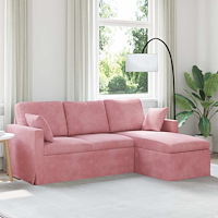 vidaXL Soffa Rosa 198 x 134 x 80 cm Sammet