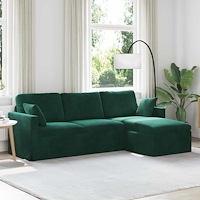 vidaXL Soffa Mörkgrön 198 x 134 x 80 cm Sammet
