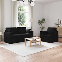 vidaXL Soffa 2 pcs Svart