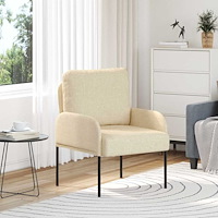 vidaXL Soffor med kudde 55cm Kräm Plywood