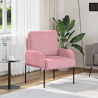 vidaXL Soffor med kudde 55cm Rosa Plywood