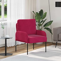 vidaXL Soffor med kudde 55cm Vinröd Plywood