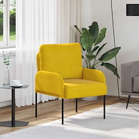 vidaXL Soffor med kudde 55cm Gul Plywood