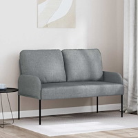 vidaXL Soffor med kudde 110cm Ljusgrå Plywood