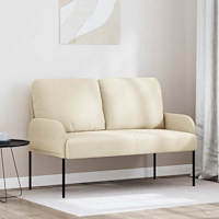 vidaXL Soffor med kudde 110cm Kräm Plywood