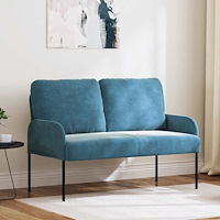 vidaXL Soffor med kudde 110cm Blå Plywood