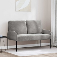 vidaXL Soffor med kudde 110cm Ljusgrå Plywood