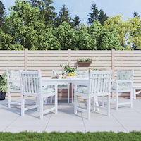 vidaXL Stolskudde 6 pcs Vit 100 x 50 x 7 cm oxford