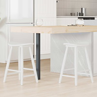 vidaXL Matstolar 2 pcs Vit 46 x 37 x 63 cm Massiv Gummiträ