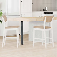 vidaXL Matstolar 2 pcs Vit 48 x 49 x 95 cm Massiv Gummiträ