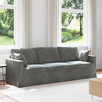 vidaXL Soffa Mörkgrå 228 x 78 x 80 cm Sammet