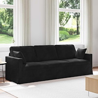vidaXL Soffa Svart 228 x 78 x 80 cm Sammet