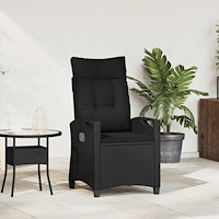 vidaXL Fällbar trädgårdstol Svart 56 x 60 x 112 cm konstrotting