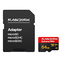 SANDISK MicroSD Extreme Pro 64GB 200/90MB/s C10 UHS U3 V30 A1 Adapter