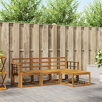vidaXL Utomhussoffset 4 pcs Naturfärg