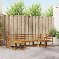 vidaXL Soffset 6 pcs Naturfärg Massivt Akaciaträ