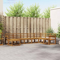 vidaXL Utomhussoffset 8 pcs Naturfärg Massivt Akaciaträ