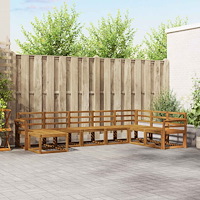 vidaXL Utomhussoffset 8 pcs Naturfärg Massivt Akaciaträ