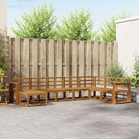 vidaXL Utomhussoffset 8 pcs Naturfärg Massivt Akaciaträ