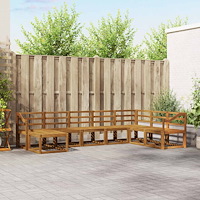 vidaXL Utomhussoffset 8 pcs Naturfärg Massivt Akaciaträ