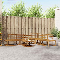 vidaXL Utomhussoffset 7 Stycke Naturfärg Massivt Akaciaträ