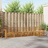 vidaXL Soffgrupper 6 pcs Naturfärg Massivt Akaciaträ