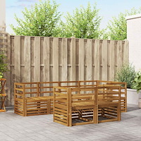 vidaXL Soffgrupper 7 pcs Naturfärg Massivt Akaciaträ