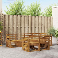 vidaXL Soffgrupper 7 pcs Naturfärg Massivt Akaciaträ