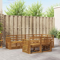 vidaXL Soffgrupper 7 pcs Naturfärg Massivt Akaciaträ