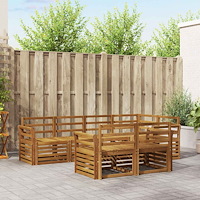 vidaXL Soffgrupper 7 pcs Naturfärg Massivt Akaciaträ